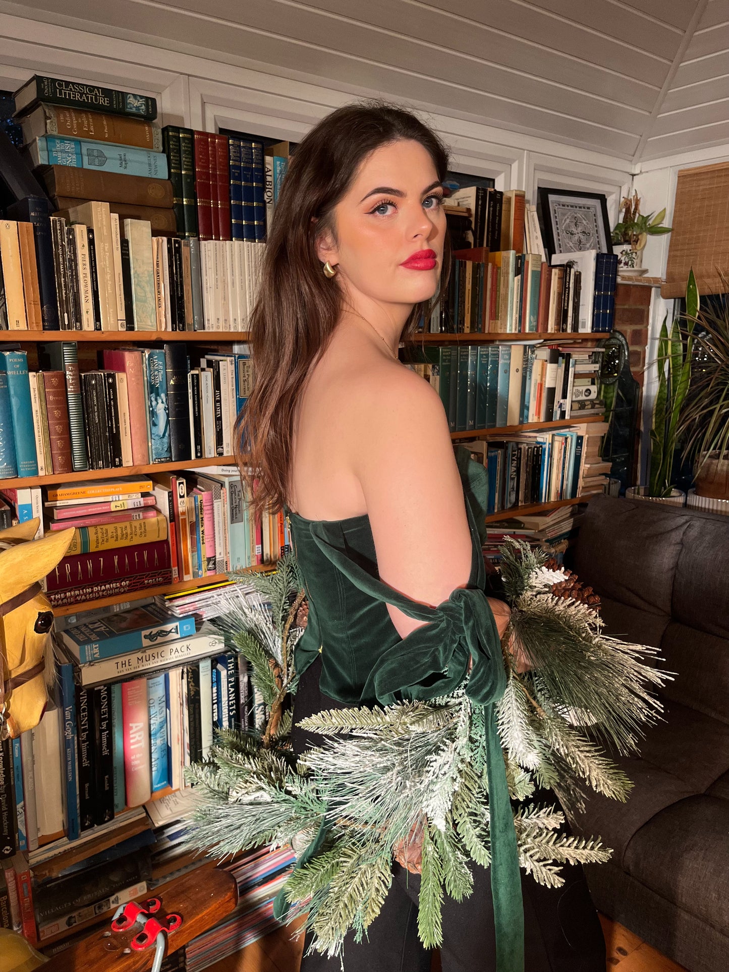 Velvet Lemonade Corset Top - Green